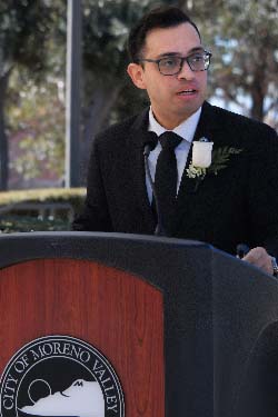 Mayor Gutierrez at the Thornton memorial service.